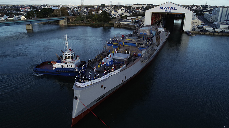 Οι πρώτες φωτογραφίες από την καθέλκυση της γαλλικής Belh@rra, «Ναύαρχος Ρονάρ»